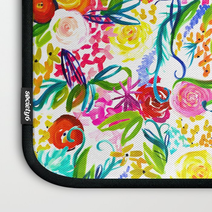 Neon Summer Floral (Smaller Print size) Laptop Sleeve Gallery Image 3