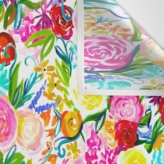 Neon Summer Floral (Smaller Print size) Wall Tapestry Gallery Image 3