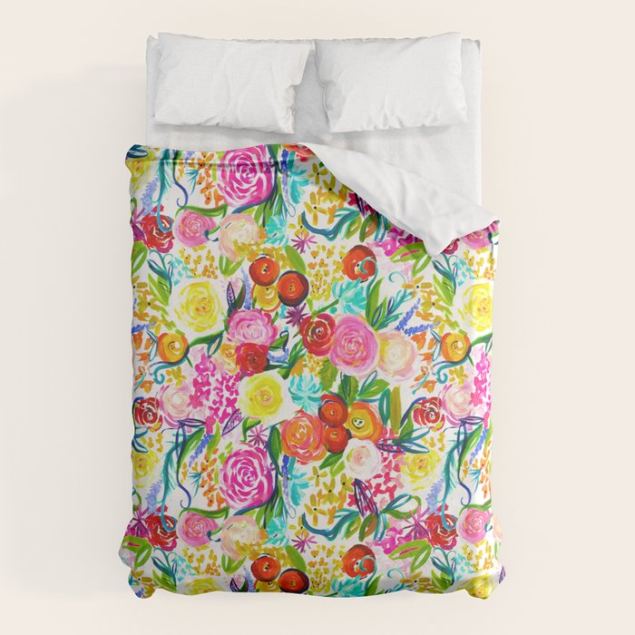 Neon Summer Floral (Smaller Print size) Duvet Cover Gallery Image 6