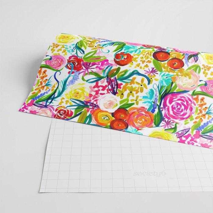 Neon Summer Floral (Smaller Print size) Wrapping Paper Gallery Image 2