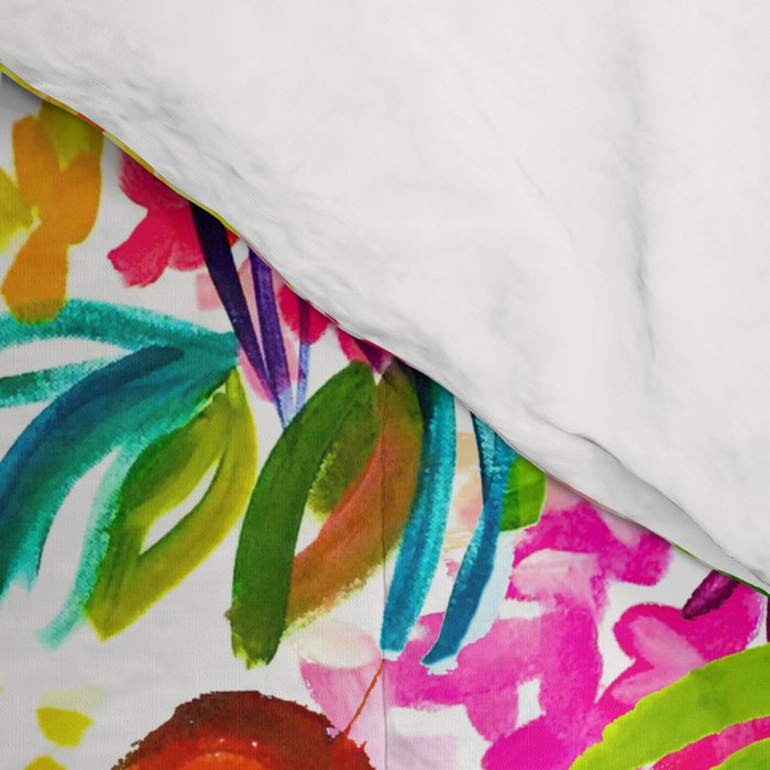 Neon Summer Floral (Smaller Print size) Comforter Gallery Image 4