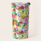 Neon Summer Floral (Smaller Print size) Travel Mug Gallery Image 2