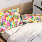 Neon Summer Floral (Smaller Print size) Pillow Sham Gallery Image 2