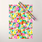 Neon Summer Floral (Smaller Print size) Wrapping Paper Gallery Image 1