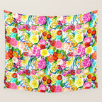 Neon Summer Floral (Smaller Print size) Wall Tapestry Gallery Image 4