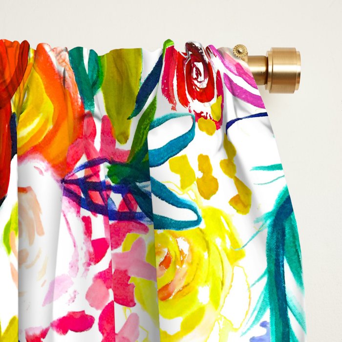 Neon Summer Floral (Smaller Print size) Window Curtain Gallery Image 2