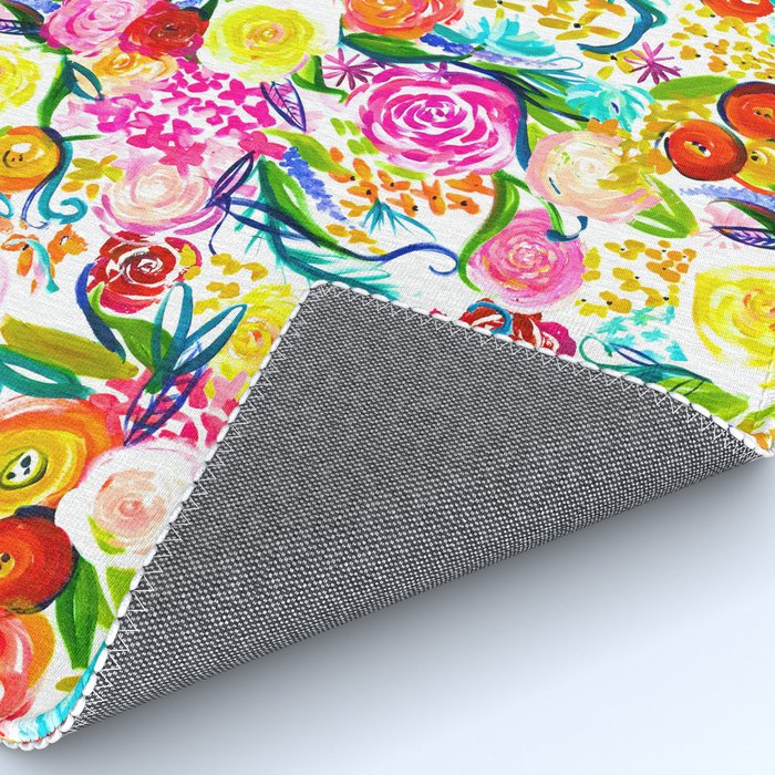 Neon Summer Floral (Smaller Print size) Rug Gallery Image 4