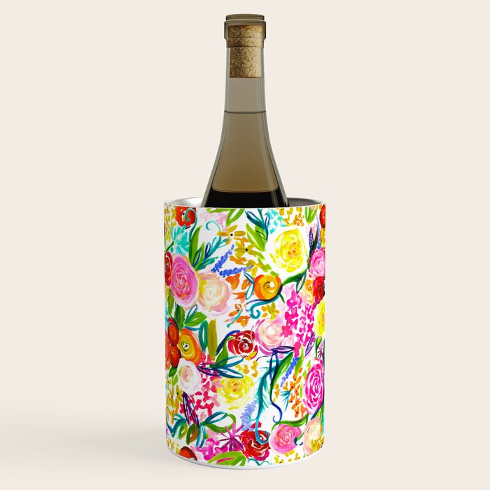 Neon Summer Floral (Smaller Print size) Wine Chiller Gallery Image 2