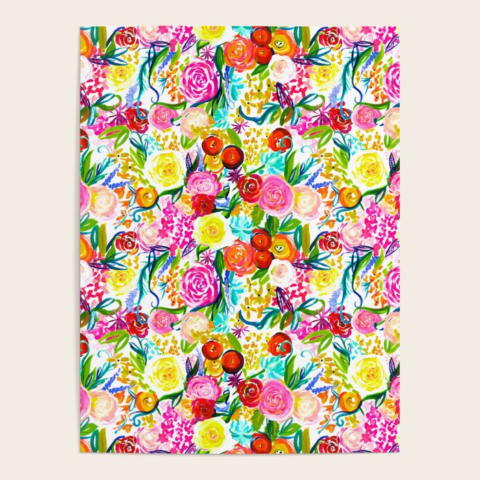 Neon Summer Floral (Smaller Print size) Poster Gallery Image 4