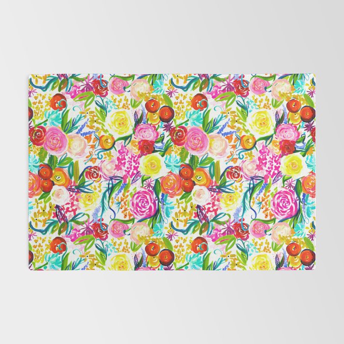 Neon Summer Floral (Smaller Print size) Rug Gallery Image 2