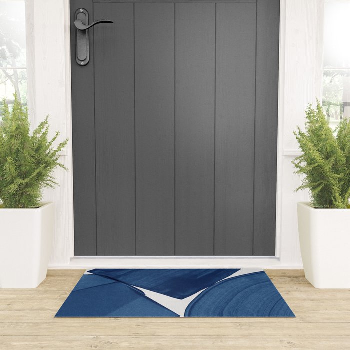 Modern Painting Blue II, Blue Abstract Welcome Mat Gallery Image 3