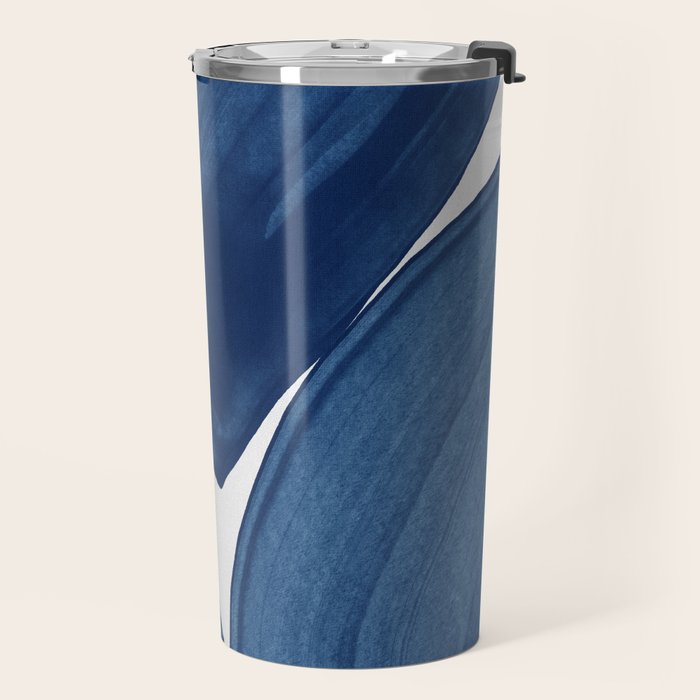 Modern Painting Blue II, Blue Abstract Travel Mug Gallery Image 2