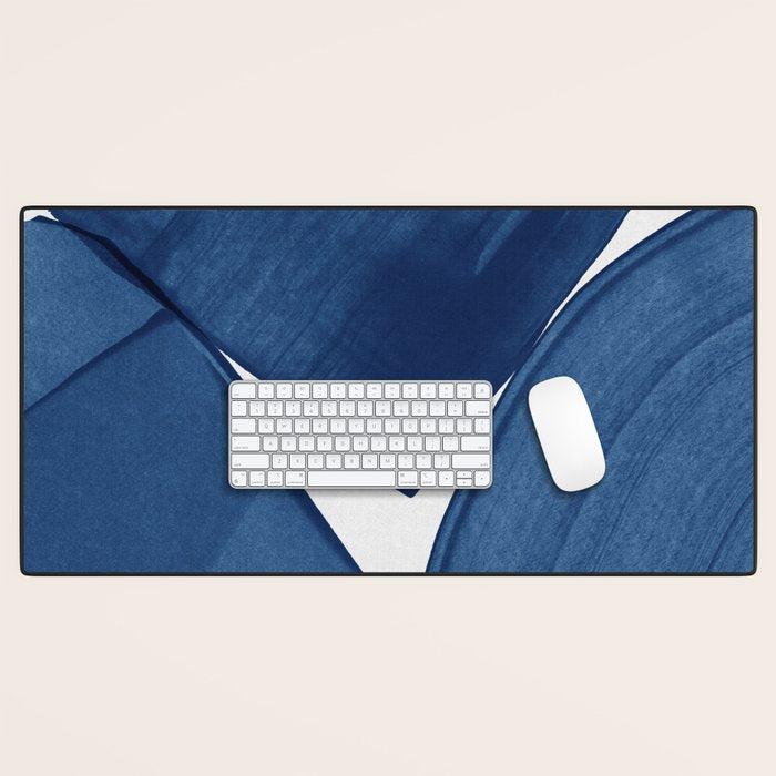 Modern Painting Blue II, Blue Abstract Desk Mat Gallery Image 1