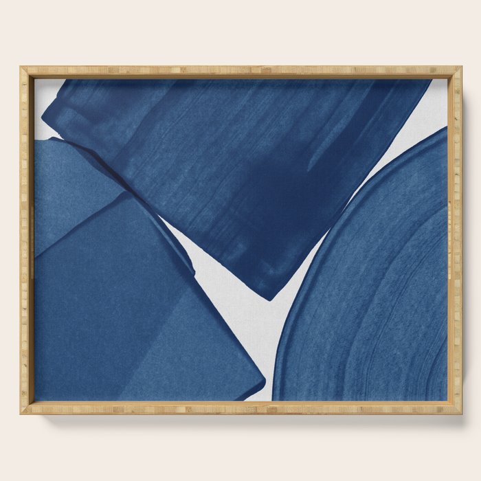 Modern Painting Blue II, Blue Abstract Serving Tray Gallery Image 1