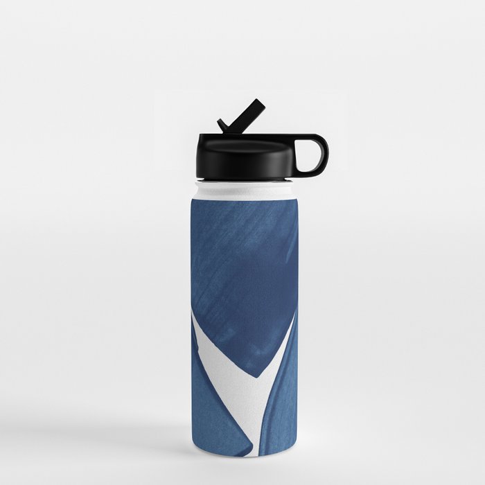Modern Painting Blue II, Blue Abstract Water Bottle