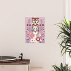 Serene Tiger in Blooming Garden - Pastel Floral Illustration Poster Gallery Image 2