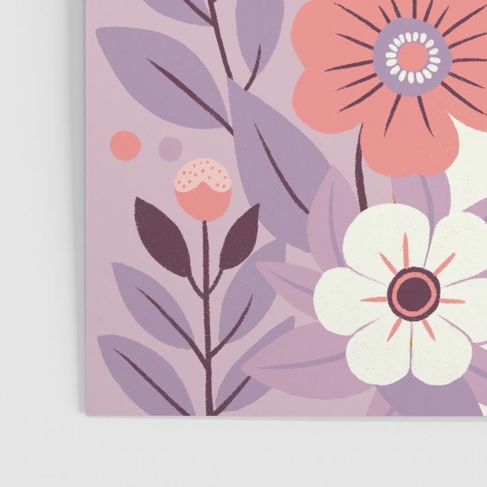 Serene Tiger in Blooming Garden - Pastel Floral Illustration Poster Gallery Image 3