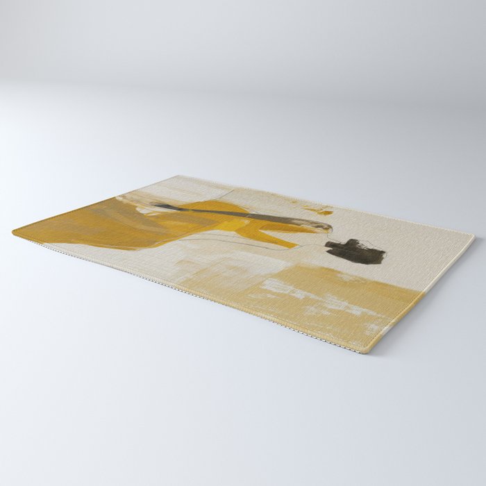 Modern Abstract Woman in Yellow Dress Rug Gallery Image 3