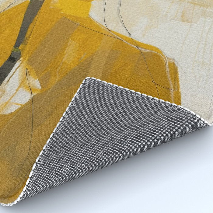 Modern Abstract Woman in Yellow Dress Rug Gallery Image 4