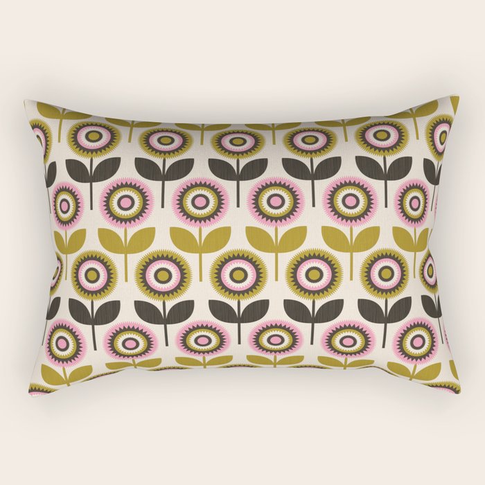 Mid Mod Flowers Rectangular Pillow Gallery Image 1