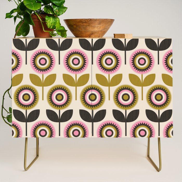 Mid Mod Flowers Credenza Gallery Image 1
