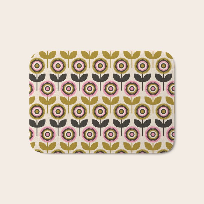 Mid Mod Flowers Bath Mat Gallery Image 1