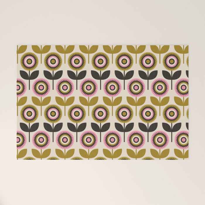 Mid Mod Flowers Welcome Mat Gallery Image 1