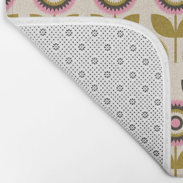 Mid Mod Flowers Bath Mat Gallery Image 2
