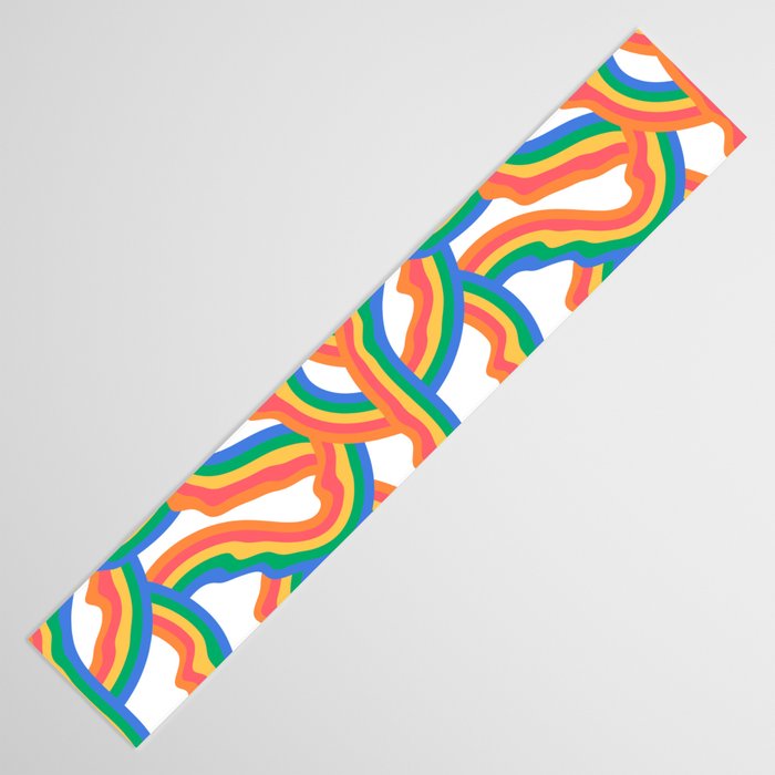 Retro psychedelic rainbow pattern Table Runner Gallery Image 3