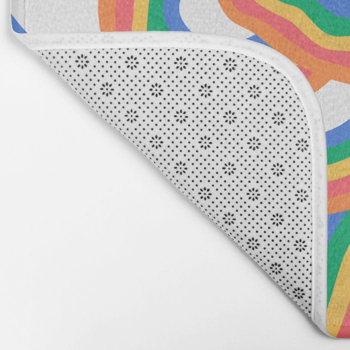 Retro psychedelic rainbow pattern Bath Mat Gallery Image 2
