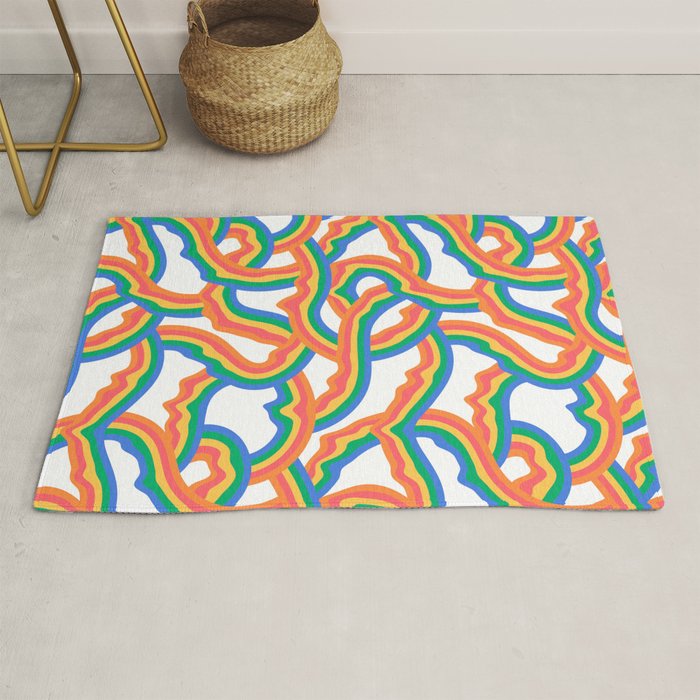 Retro psychedelic rainbow pattern Rug Gallery Image 1