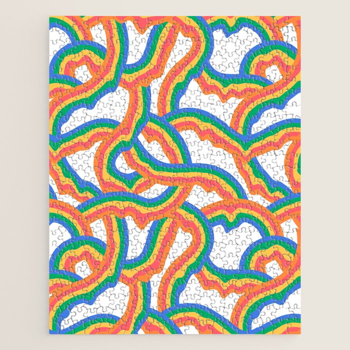 Retro psychedelic rainbow pattern Jigsaw Puzzle Gallery Image 1