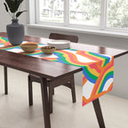 Retro psychedelic rainbow pattern Table Runner Gallery Image 2