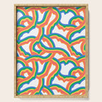 Retro psychedelic rainbow pattern Serving Tray Gallery Image 1