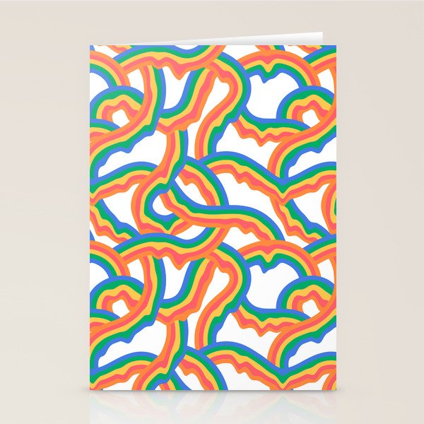 Retro psychedelic rainbow pattern Stationery Card Gallery Image 2