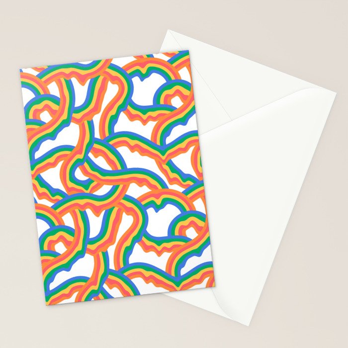 Retro psychedelic rainbow pattern Stationery Card Gallery Image 2