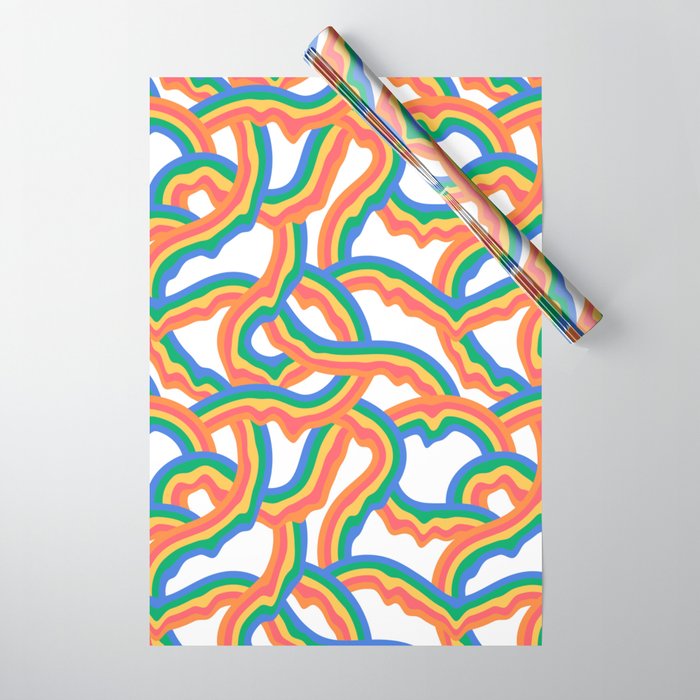 Retro psychedelic rainbow pattern Wrapping Paper Gallery Image 1