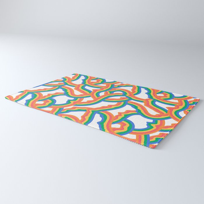 Retro psychedelic rainbow pattern Rug Gallery Image 3