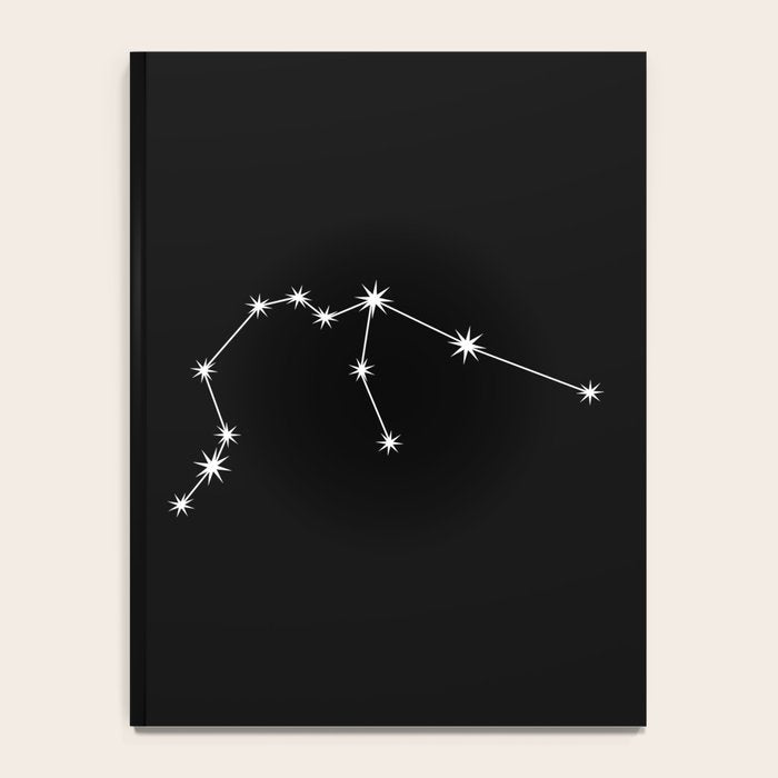 Aquarius Zodiac Star Constellation Line Art Black Notebook Gallery Image 4