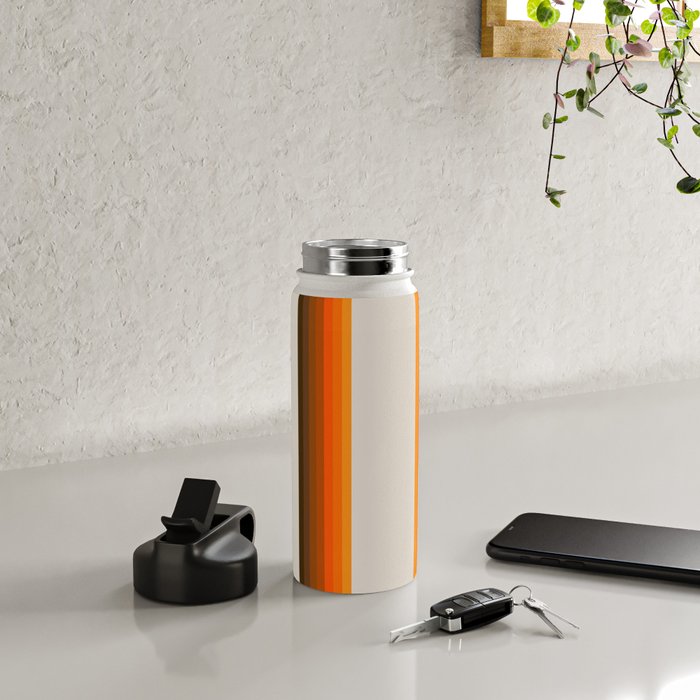 Retro Golden Rainbow - Straight Water Bottle Gallery Image 5
