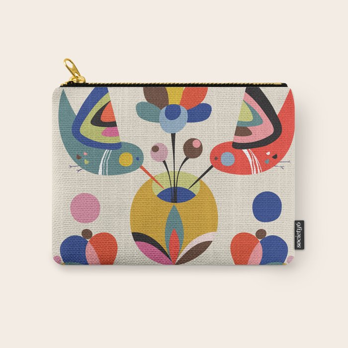 Hummingbirds & Flowers Carry All Pouch Gallery Image 1