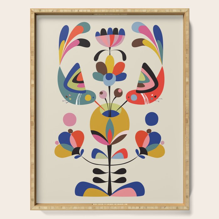 Hummingbirds & Flowers Serving Tray Gallery Image 1