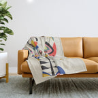 Hummingbirds & Flowers Throw Blanket Gallery Image 1