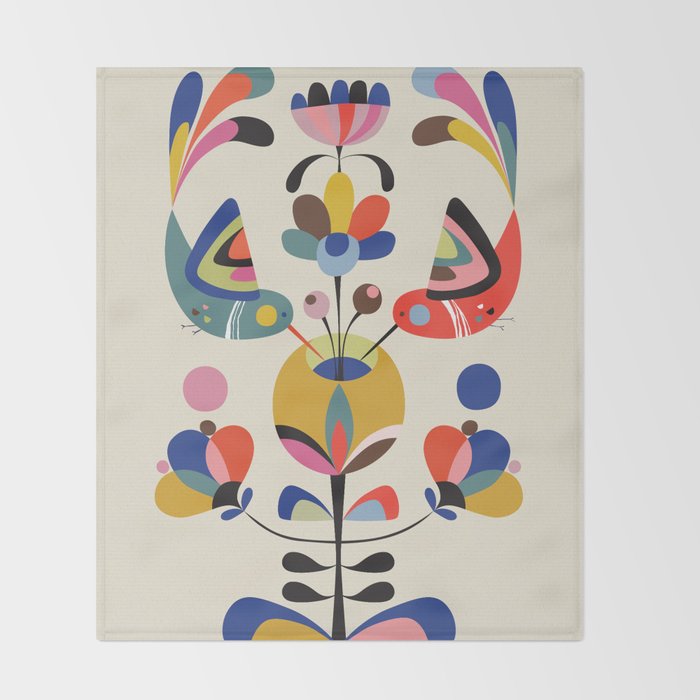 Hummingbirds & Flowers Throw Blanket Gallery Image 2