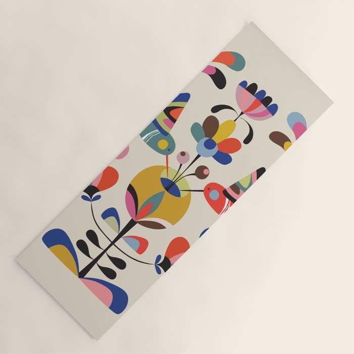 Hummingbirds & Flowers Yoga Mat Gallery Image 1