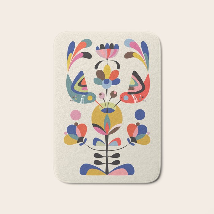 Hummingbirds & Flowers Bath Mat Gallery Image 1