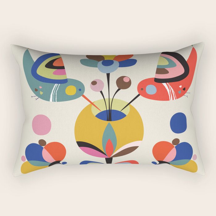 Hummingbirds & Flowers Rectangular Pillow Gallery Image 1