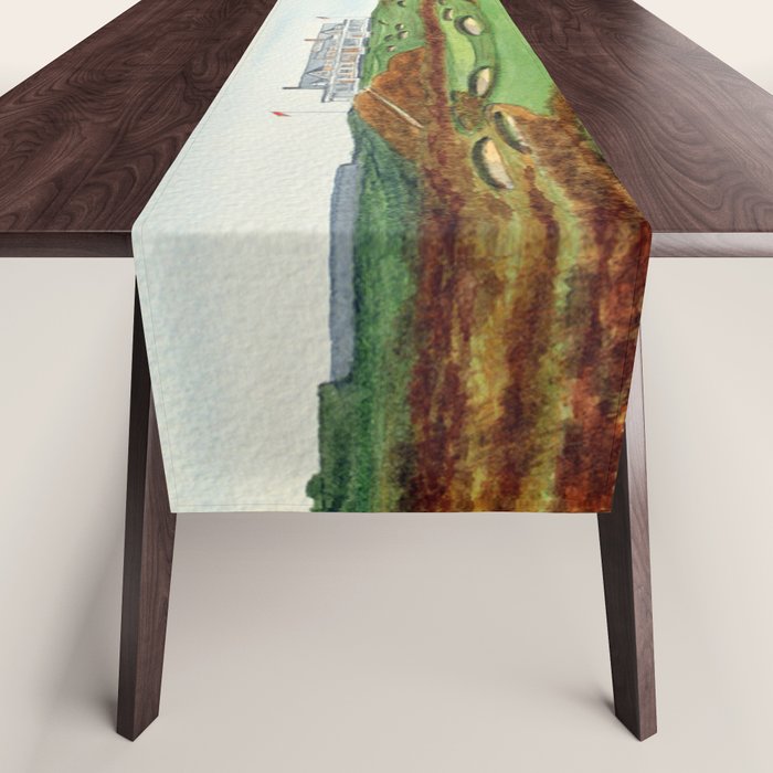 Shinnecock Hills Golf Course With Clubhouse Table Runner Gallery Image 1