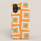 Vintage flower postage stamp pattern iPhone Case Gallery Image 1