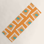Vintage flower postage stamp pattern Yoga Mat Gallery Image 1